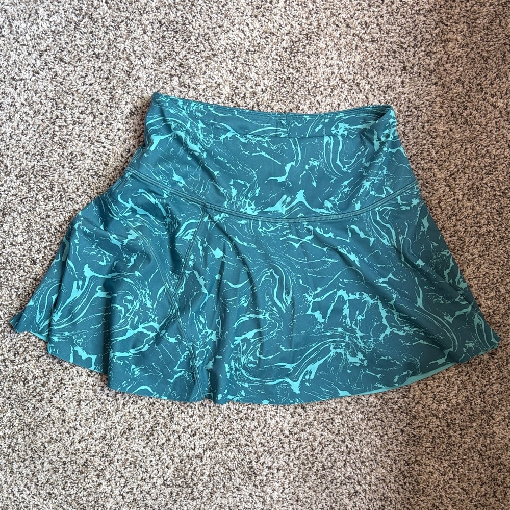 Athleta Teal Marble Skater Skirt